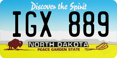 ND license plate IGX889