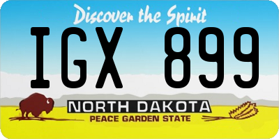 ND license plate IGX899