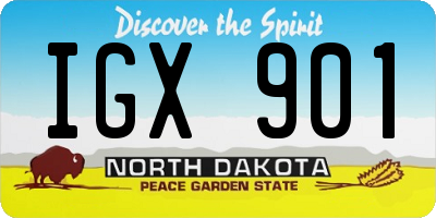 ND license plate IGX901