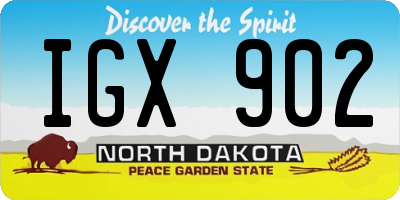 ND license plate IGX902