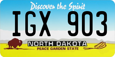 ND license plate IGX903