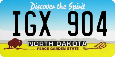 ND license plate IGX904