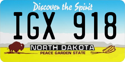 ND license plate IGX918