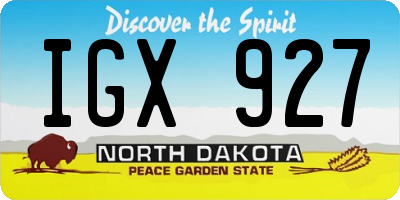 ND license plate IGX927
