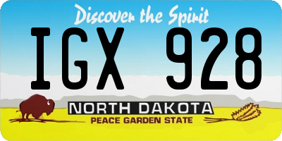 ND license plate IGX928