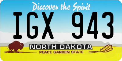 ND license plate IGX943