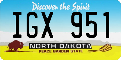 ND license plate IGX951
