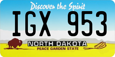 ND license plate IGX953