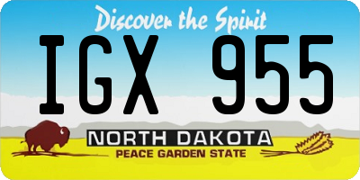ND license plate IGX955