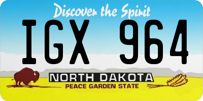 ND license plate IGX964