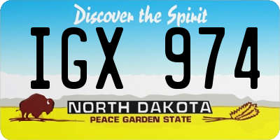 ND license plate IGX974
