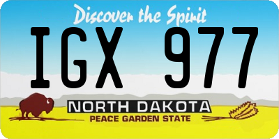 ND license plate IGX977
