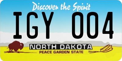 ND license plate IGY004