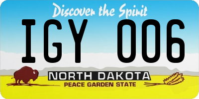 ND license plate IGY006