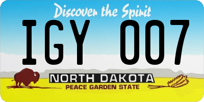 ND license plate IGY007