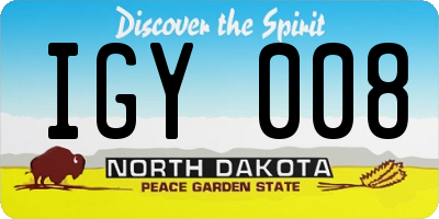 ND license plate IGY008