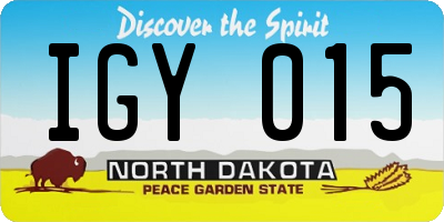 ND license plate IGY015