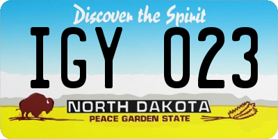 ND license plate IGY023