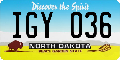 ND license plate IGY036