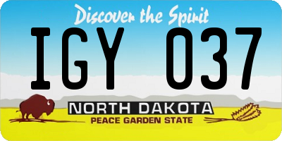 ND license plate IGY037