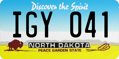 ND license plate IGY041