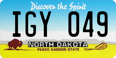 ND license plate IGY049