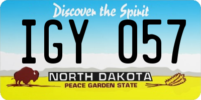 ND license plate IGY057