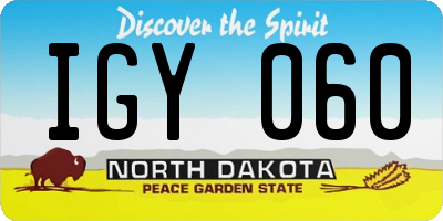 ND license plate IGY060