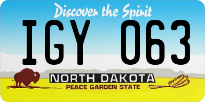 ND license plate IGY063