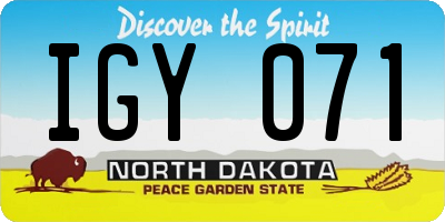 ND license plate IGY071