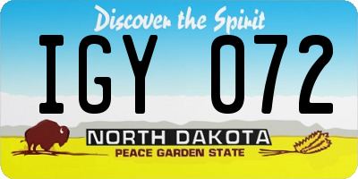 ND license plate IGY072