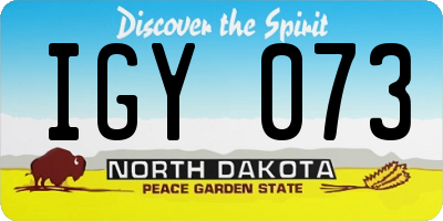 ND license plate IGY073