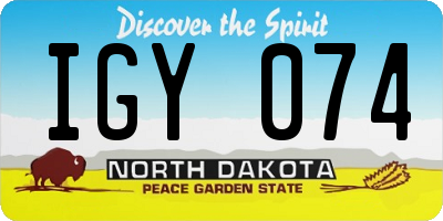 ND license plate IGY074