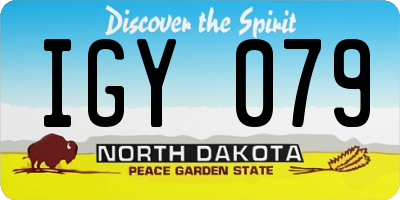 ND license plate IGY079