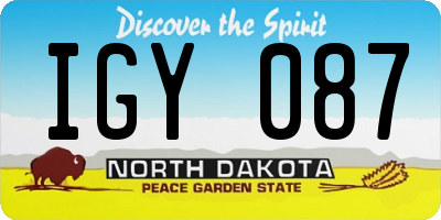 ND license plate IGY087