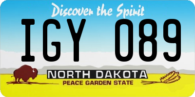 ND license plate IGY089