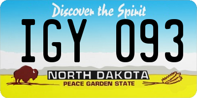ND license plate IGY093