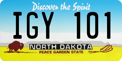 ND license plate IGY101