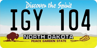 ND license plate IGY104