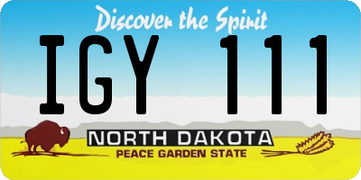 ND license plate IGY111
