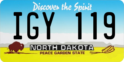 ND license plate IGY119