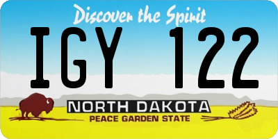 ND license plate IGY122