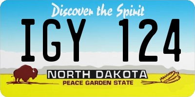 ND license plate IGY124