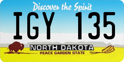 ND license plate IGY135