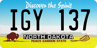 ND license plate IGY137