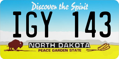 ND license plate IGY143