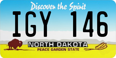 ND license plate IGY146