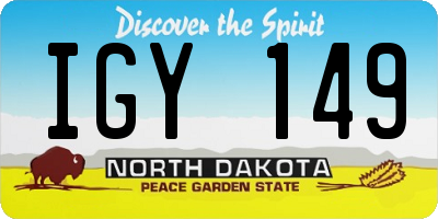 ND license plate IGY149
