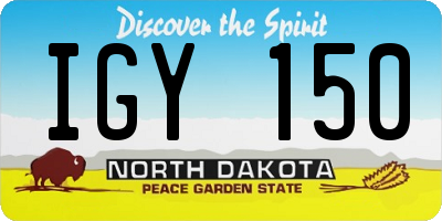 ND license plate IGY150