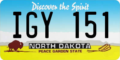 ND license plate IGY151